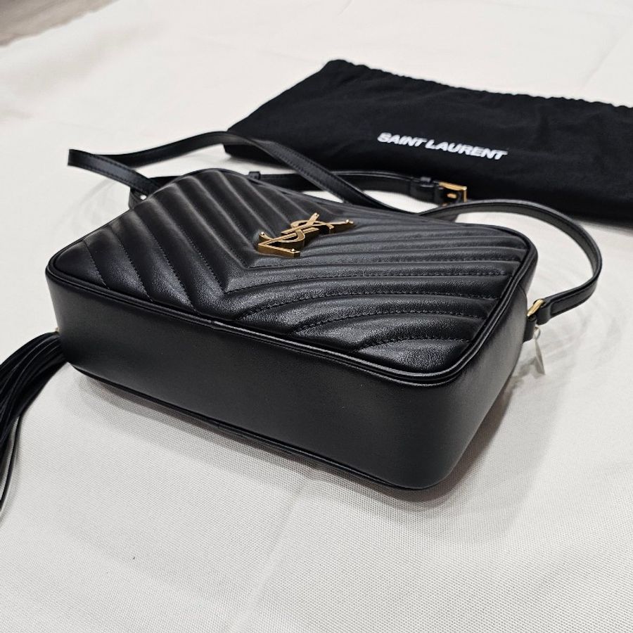 YSL 流蘇相機包(黑.霧金)98成新!-13