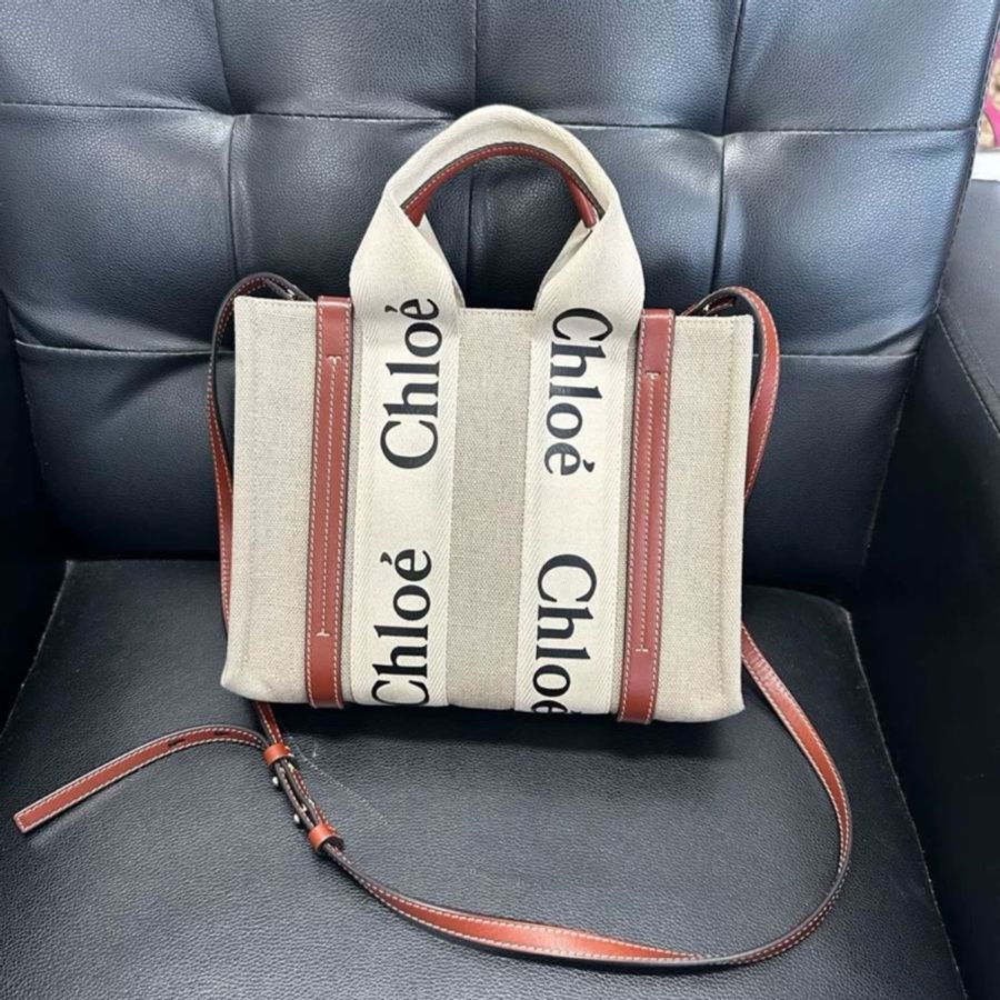 #99新閒置 Chloe woody小托特斜挎包🈶長背帶🉑斜背-7