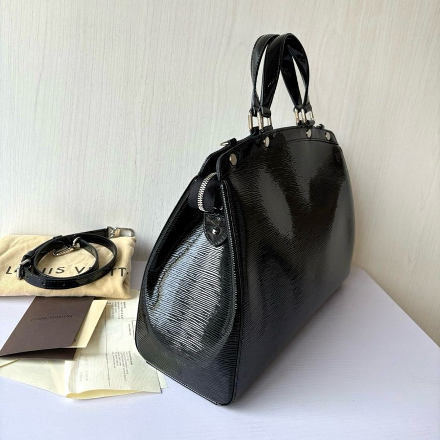 【近新閒置品】LV 黑銀EPI漆皮水波紋醫生包手提側背斜挎包-2