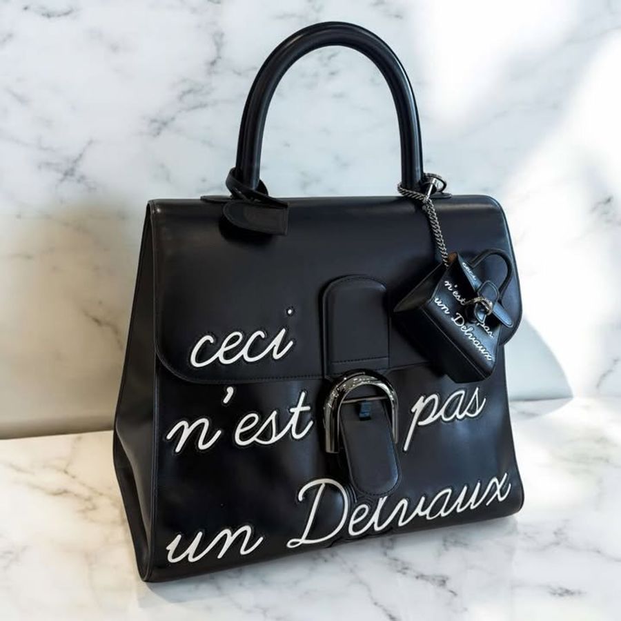 Delvaux Brillant牛皮馬蹄釦手提包/附零錢包掛飾（買大送小-2