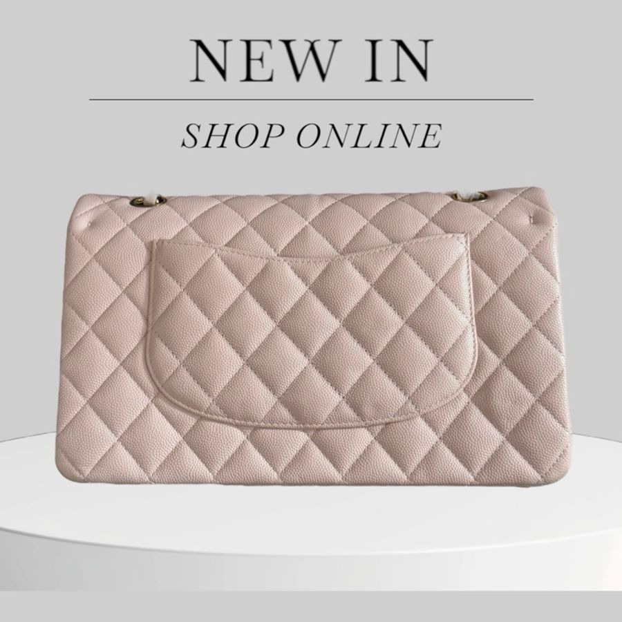 Chanel Caviar CF25 粉紅色金扣-1