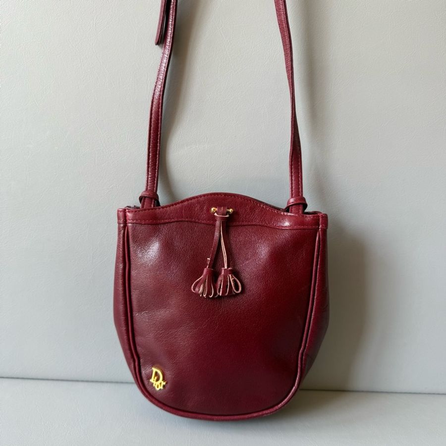 Vintage Dior mini bag 古董中古dior 懷舊酒紅小皮包-2