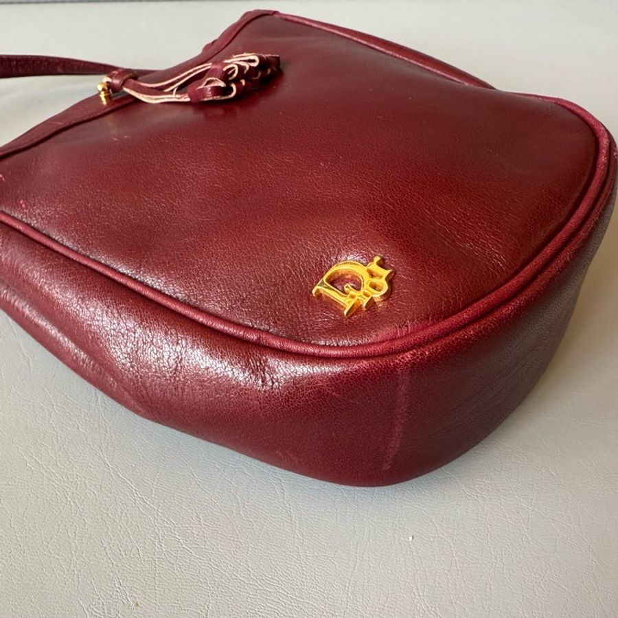 Vintage Dior mini bag 古董中古dior 懷舊酒紅小皮包-3