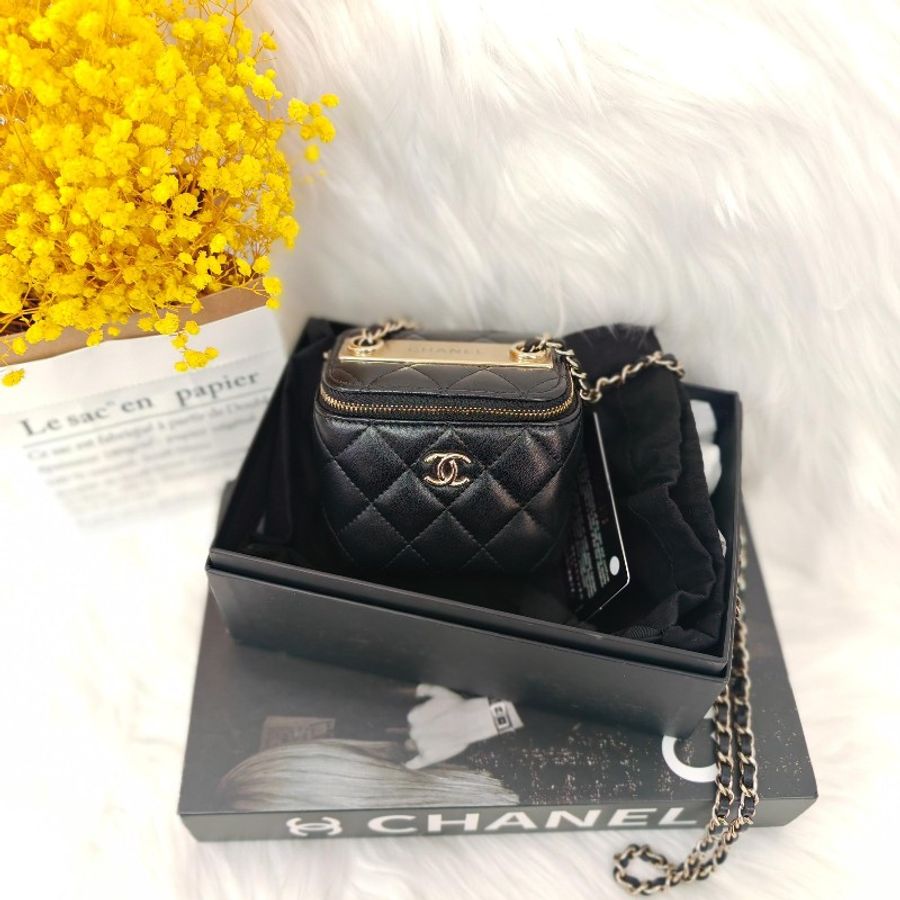 Chanel 香奈兒 Trendy CC 黑金 鏈條包 開
 全套-0