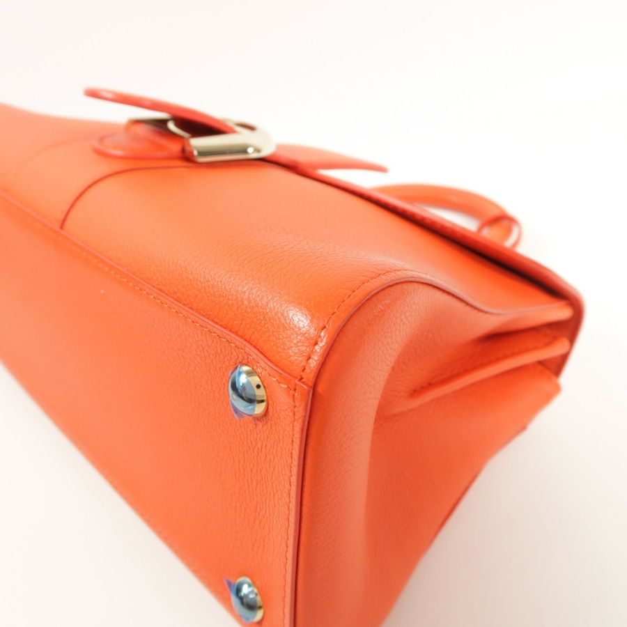 Delvaux 牛皮皮革Brillant East & West銀扣手挽肩背兩用袋-8