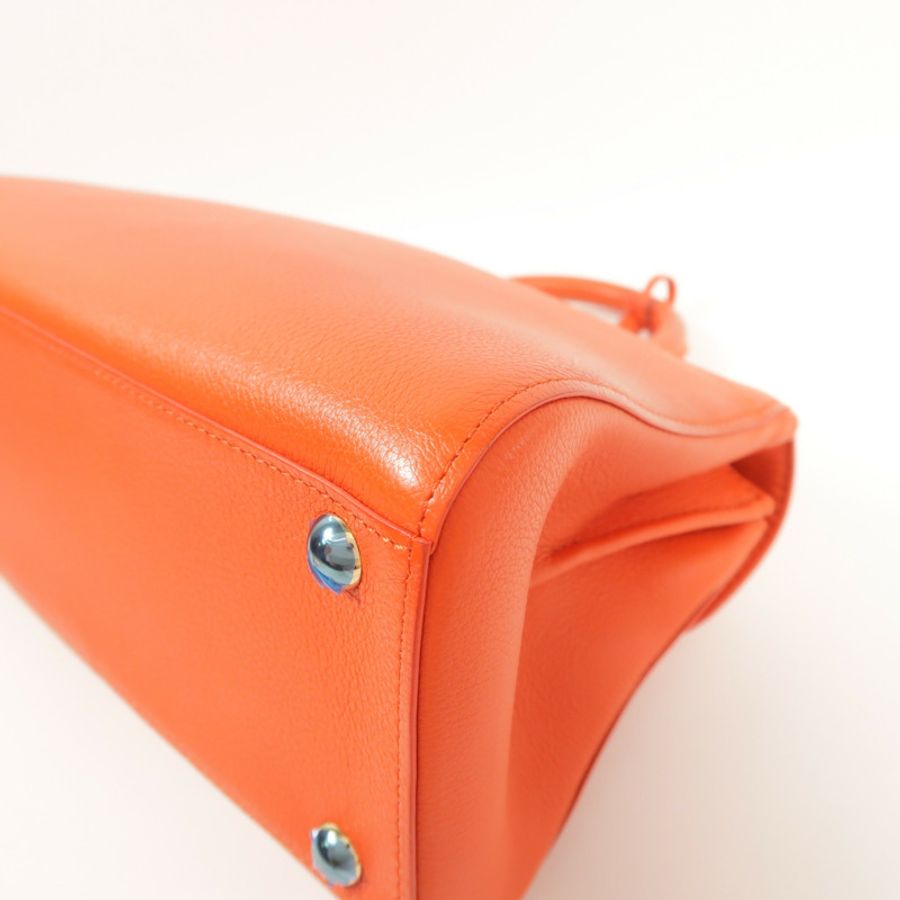 Delvaux 牛皮皮革Brillant East & West銀扣手挽肩背兩用袋-10