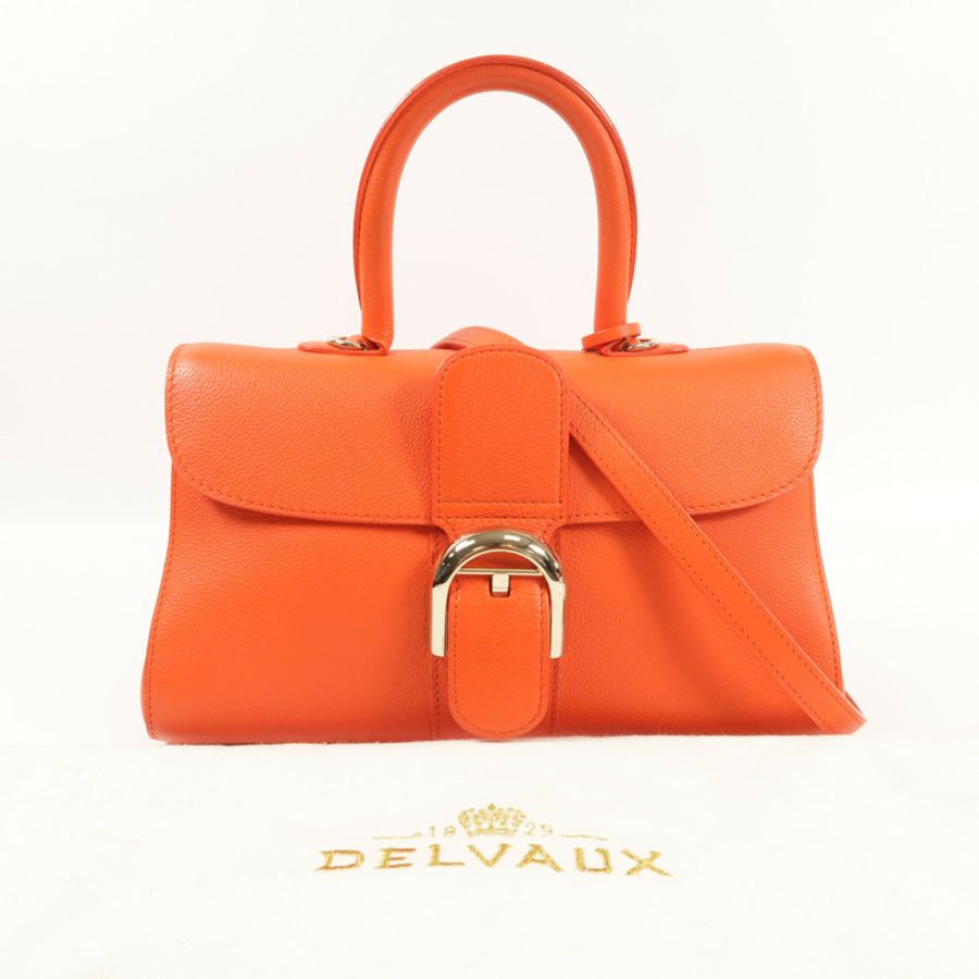 Delvaux 牛皮皮革Brillant East & West銀扣手挽肩背兩用袋-14