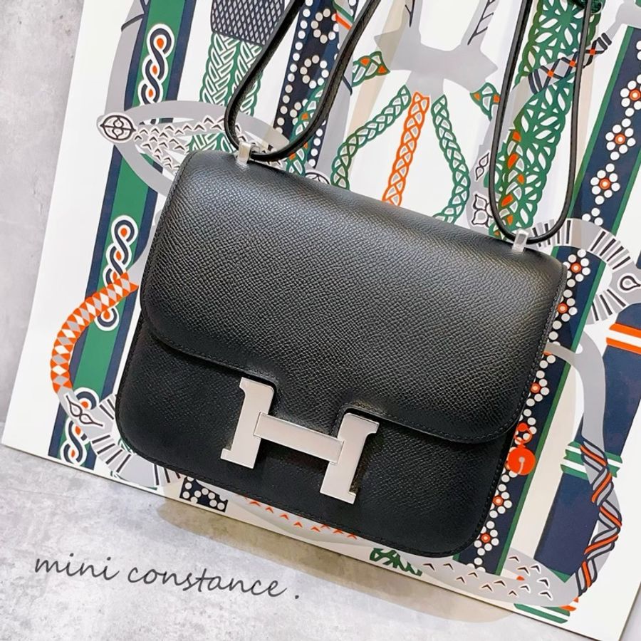 Hermes 愛馬仕 mini constance 19 迷你康康 黑銀 全新現貨 台灣購證-0