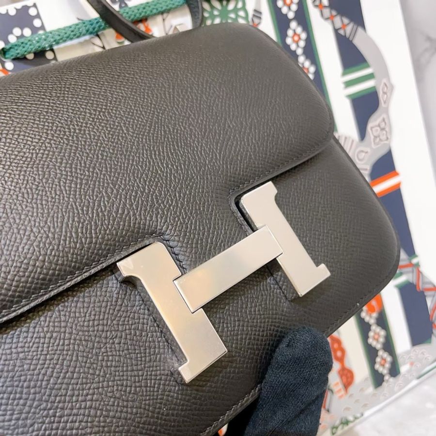 Hermes 愛馬仕 mini constance 19 迷你康康 黑銀 全新現貨 台灣購證-1