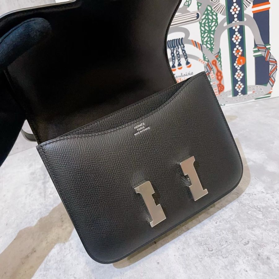 Hermes 愛馬仕 mini constance 19 迷你康康 黑銀 全新現貨 台灣購證-2
