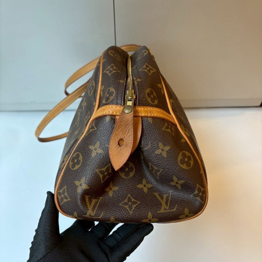 LV 老花肩背波士頓包 保齡球包-5