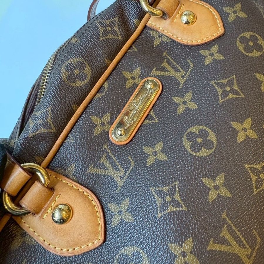 LV 老花肩背波士頓包 保齡球包-8