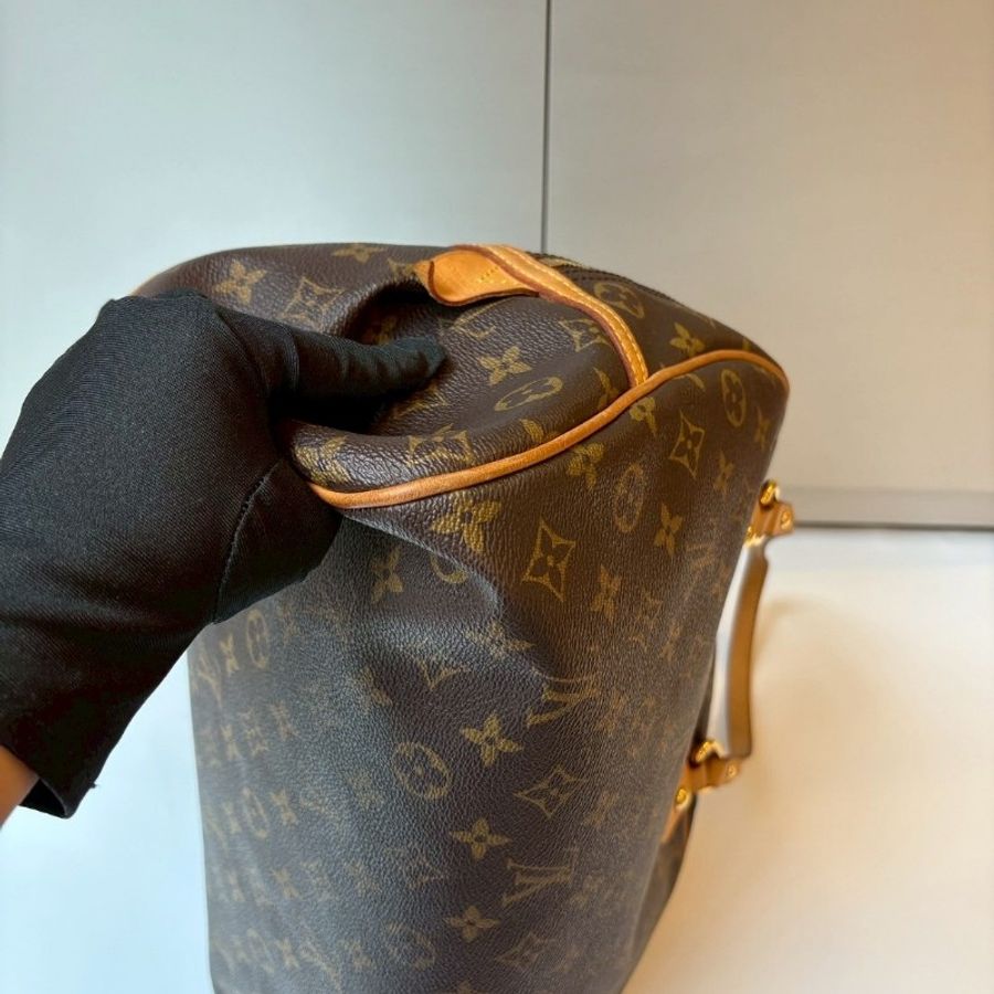 LV 老花肩背波士頓包 保齡球包-12