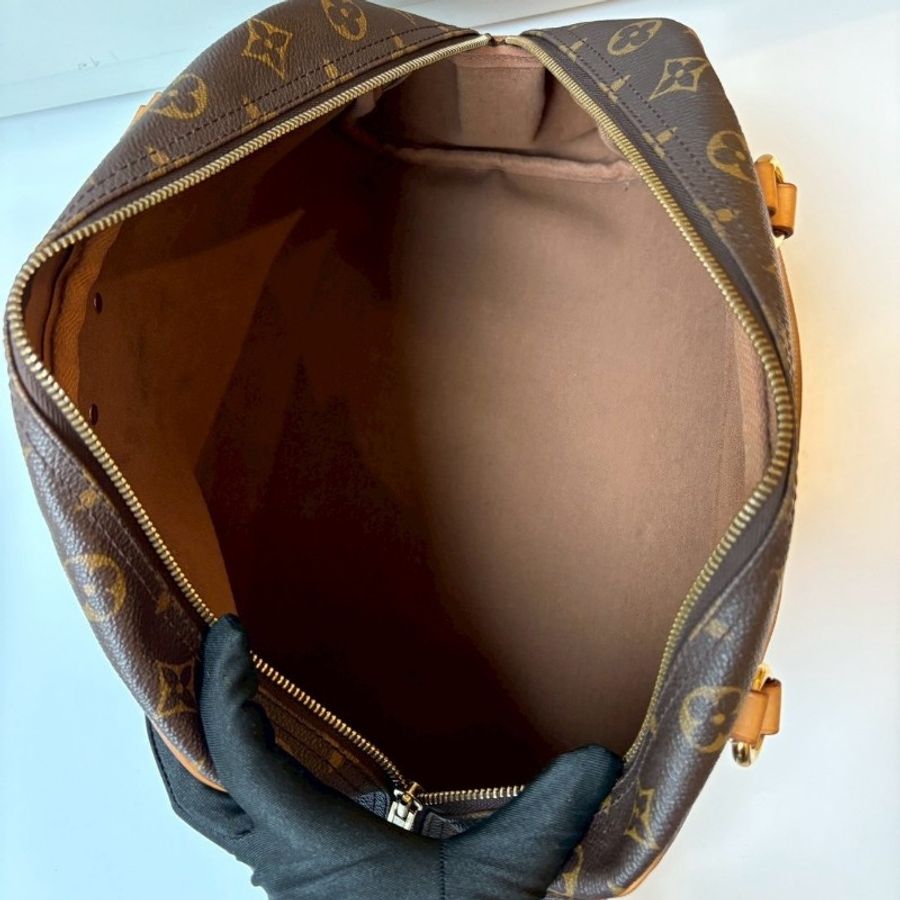 LV 老花肩背波士頓包 保齡球包-17