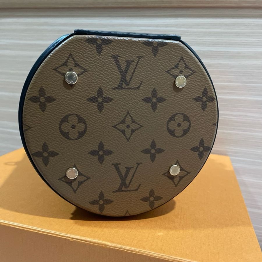 再降價 LV 經典花紋拼手提接復古包圓筒包兩用包-3