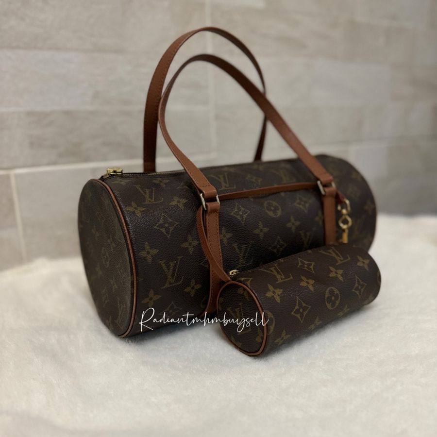 🈹LV Vintage Papillon 中古巴比龍老花子母包🤎-0
