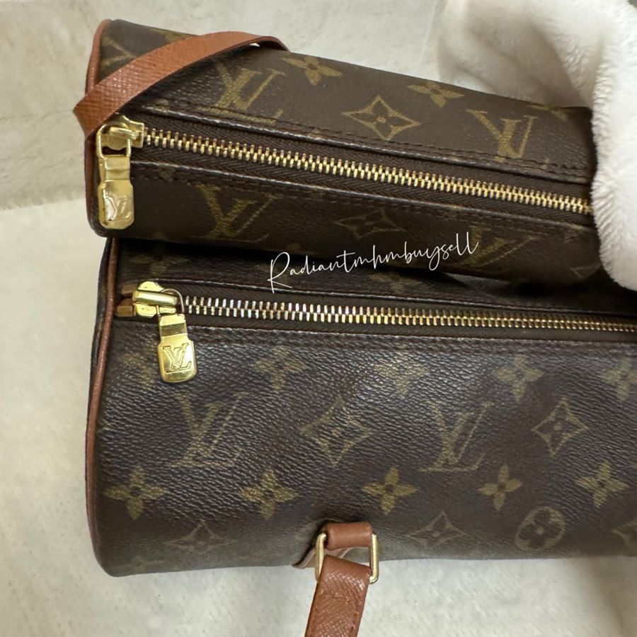 🈹LV Vintage Papillon 中古巴比龍老花子母包🤎-12