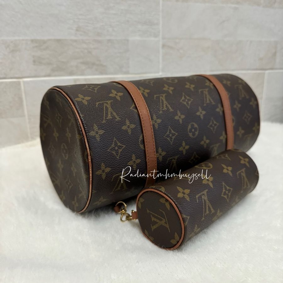 🈹LV Vintage Papillon 中古巴比龍老花子母包🤎-20