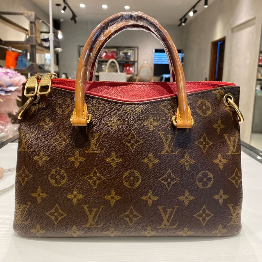 LV pallas傳奇包款 老花配紅皮 兩用包-0