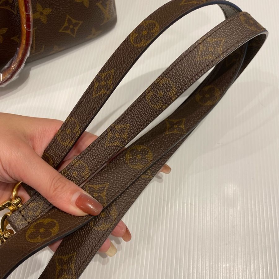 LV pallas傳奇包款 老花配紅皮 兩用包-23