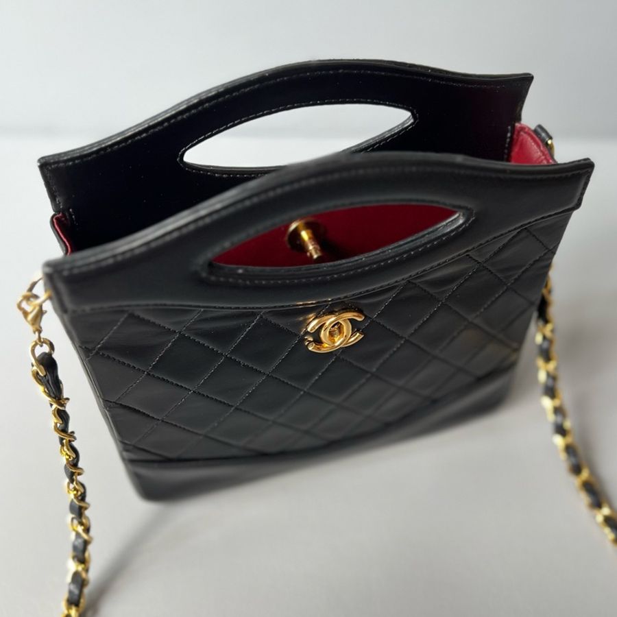 Vintage Chanel 31 mini bag 中古香奈兒米白色手提肩背包-3