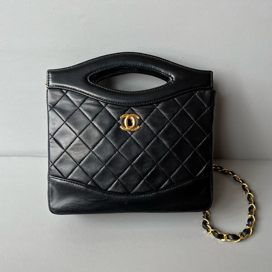 Vintage Chanel 31 mini bag 中古香奈兒米白色手提肩背包-4