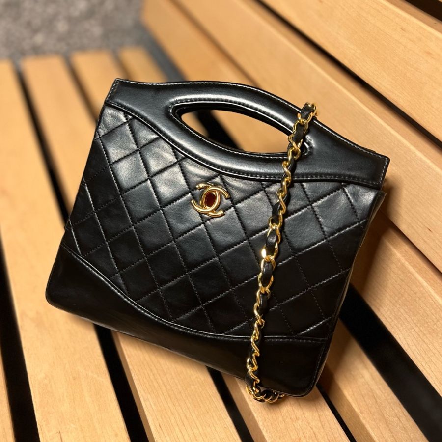 Vintage Chanel 31 mini bag 中古香奈兒米白色手提肩背包-6