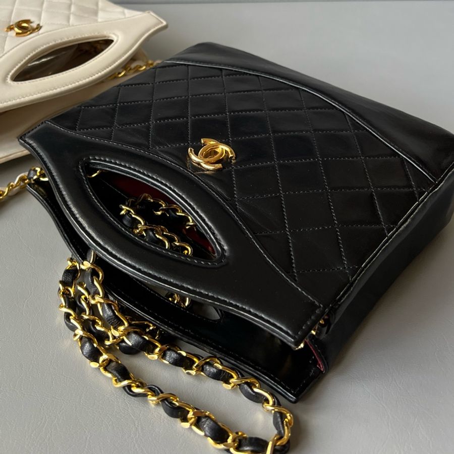 Vintage Chanel 31 mini bag 中古香奈兒米白色手提肩背包-7