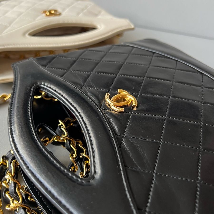 Vintage Chanel 31 mini bag 中古香奈兒米白色手提肩背包-8