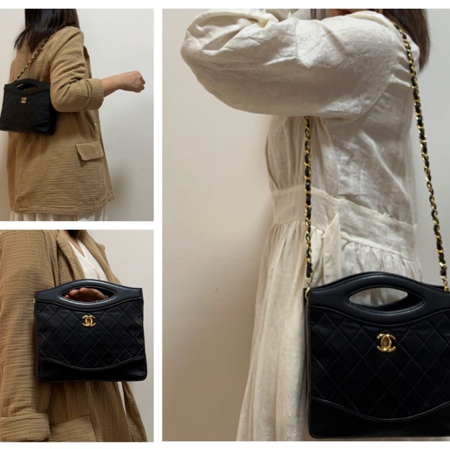 Vintage Chanel 31 mini bag 中古香奈兒米白色手提肩背包-22
