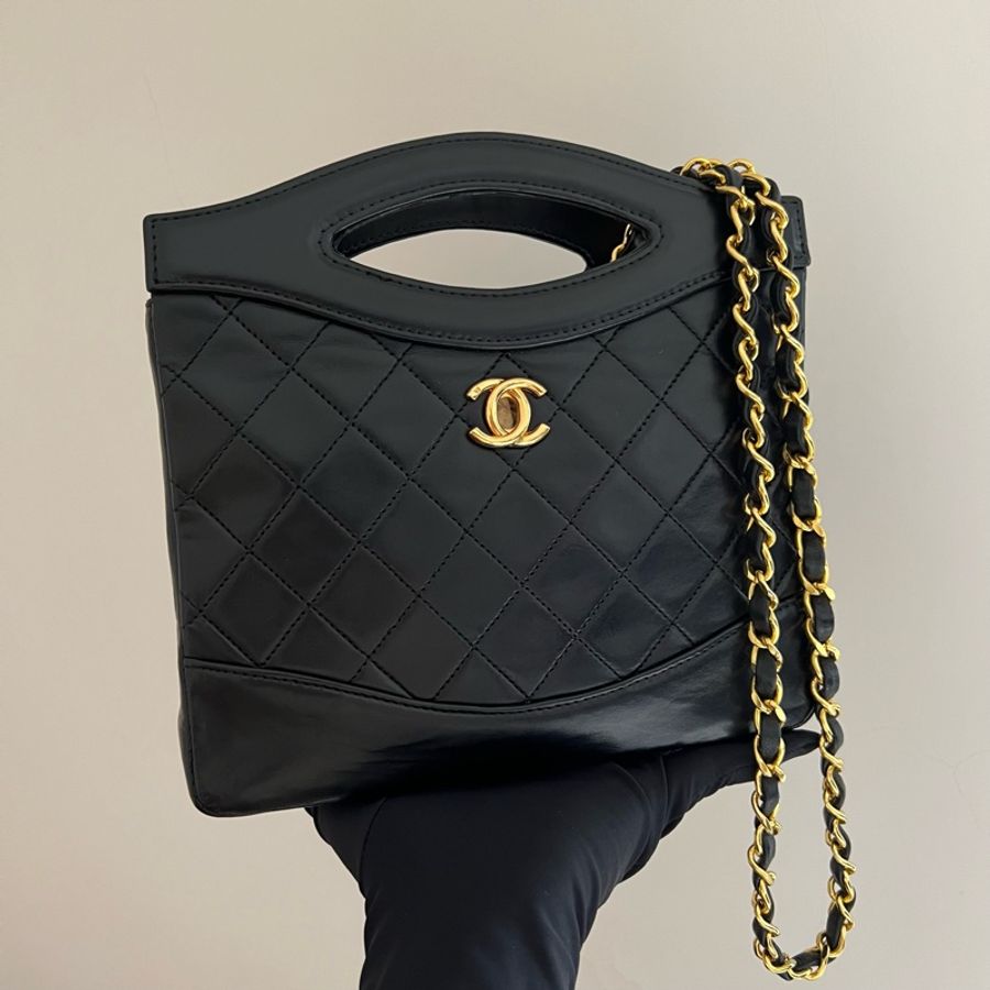 Vintage Chanel 31 mini bag 中古香奈兒米白色手提肩背包-9