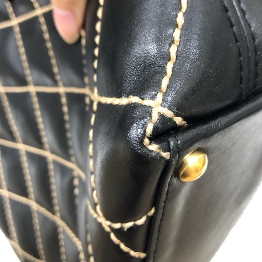 CHANEL香奈兒黑金外縫線中古薇薇安-9