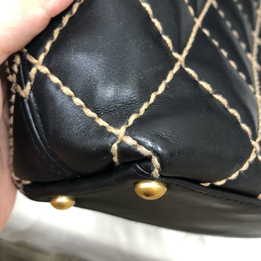 CHANEL香奈兒黑金外縫線中古薇薇安-14