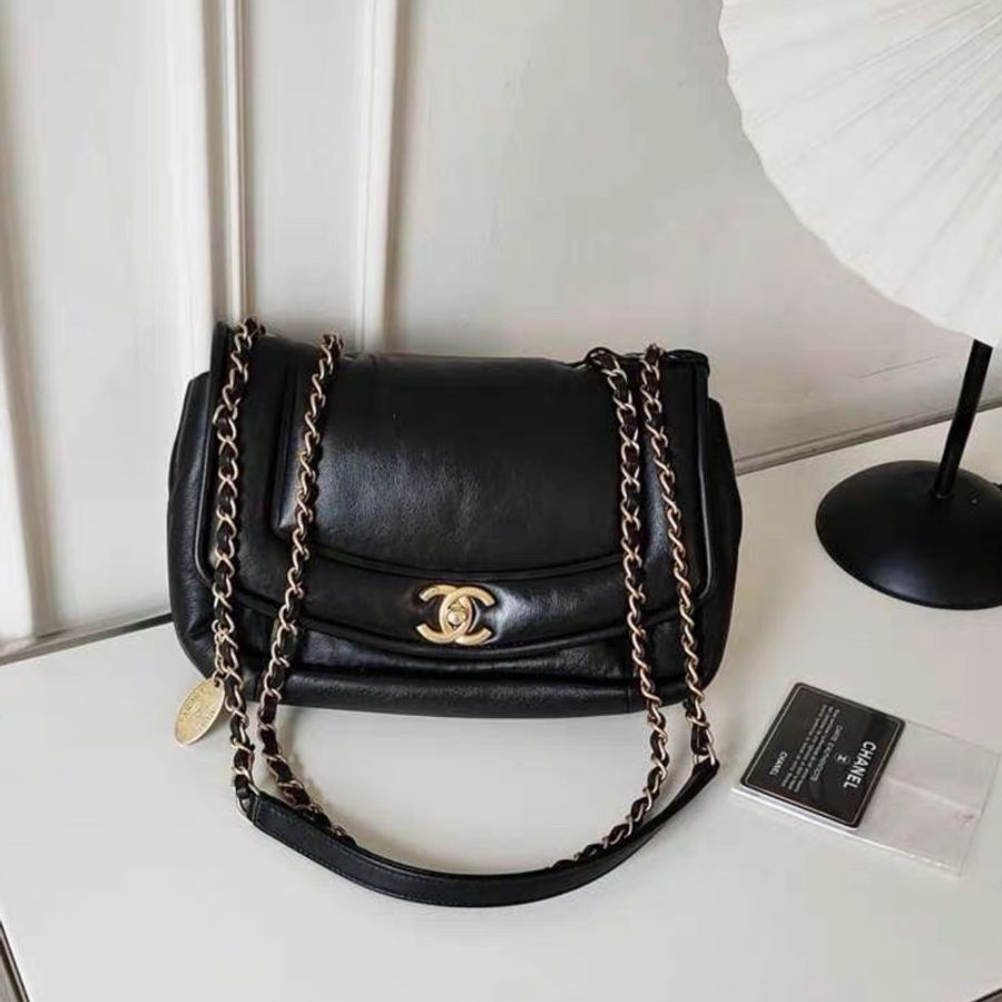 Chanel • 經典 Cf 黑金羊皮金幣泡芙戴妃包 罕見限量款-1