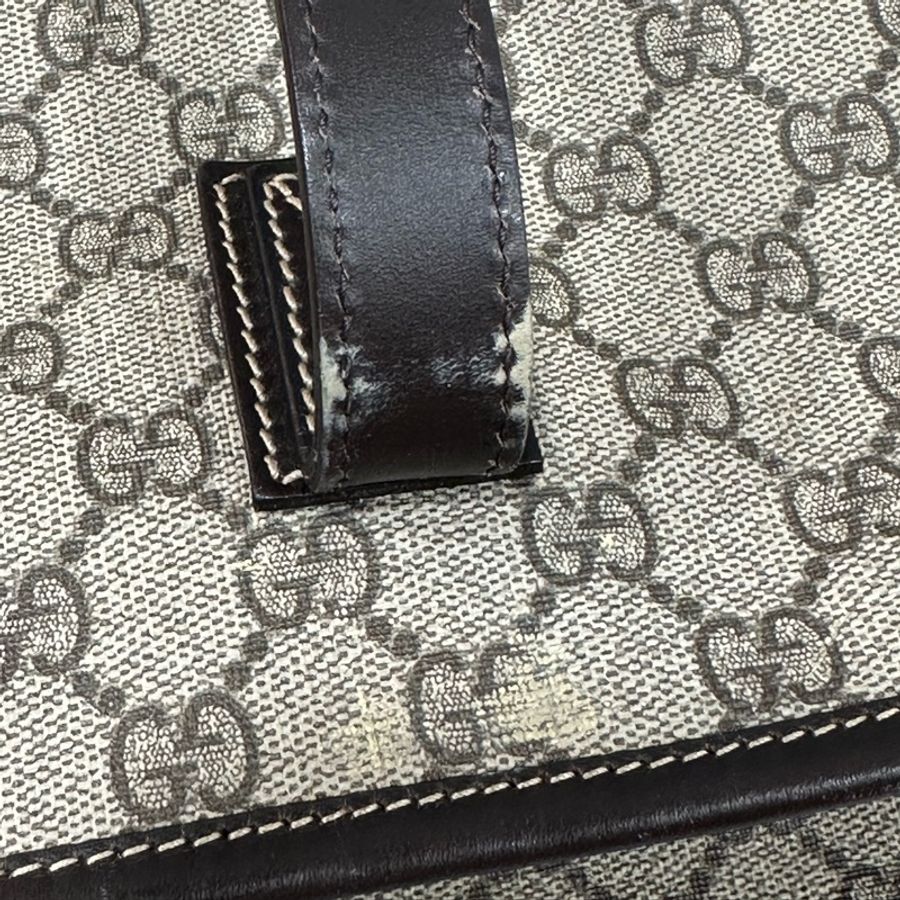 GUCCI 211137  老花PVC焦糖色肩背包 托特包-20