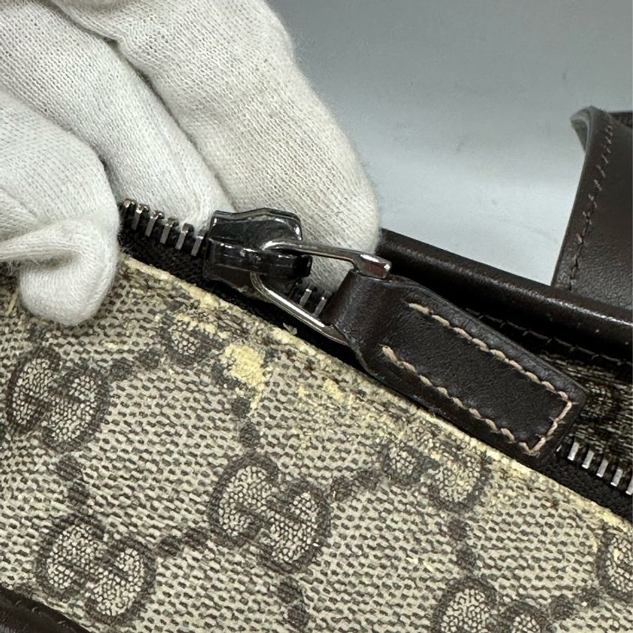 GUCCI 211137  老花PVC焦糖色肩背包 托特包-25