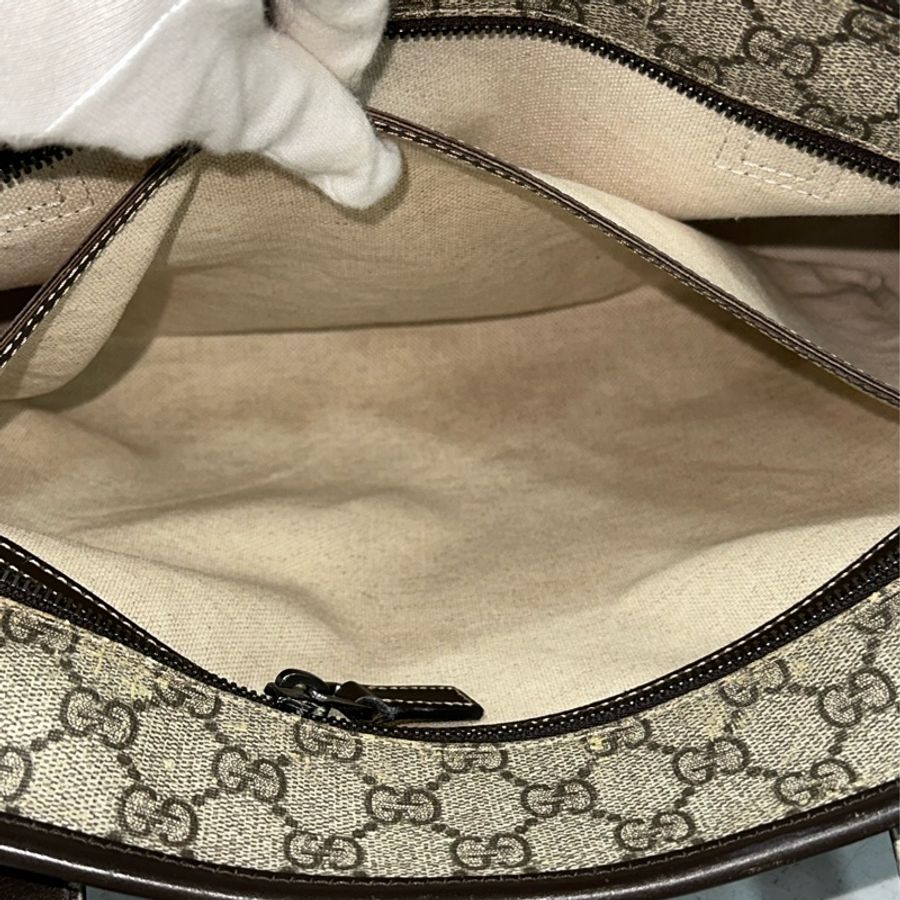 GUCCI 211137  老花PVC焦糖色肩背包 托特包-30