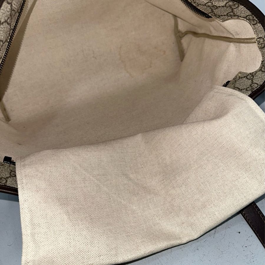 GUCCI 211137  老花PVC焦糖色肩背包 托特包-32