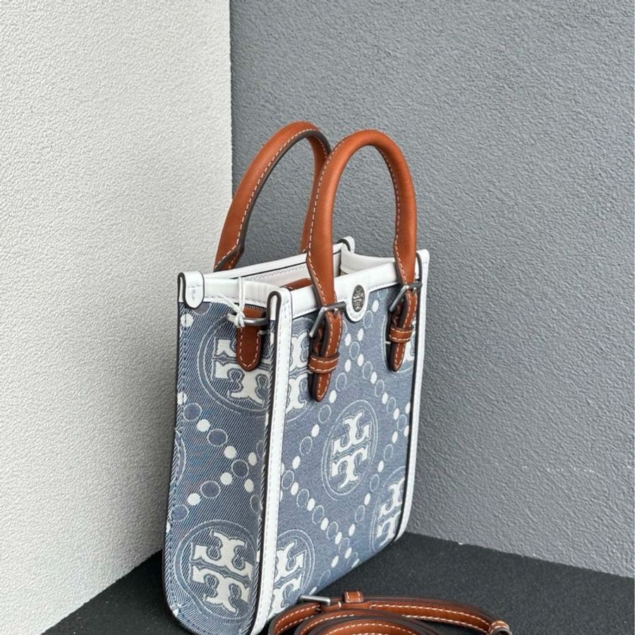 Tory Burch T Monogram 牛仔藍迷你琴譜包-1