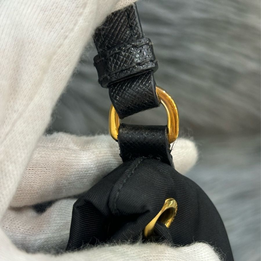 Prada 1BH038 Duet Re-Nylon 三角標 黑色 前口袋 肩背包 側背包 斜背包 水桶包 水桶袋 購物包-15
