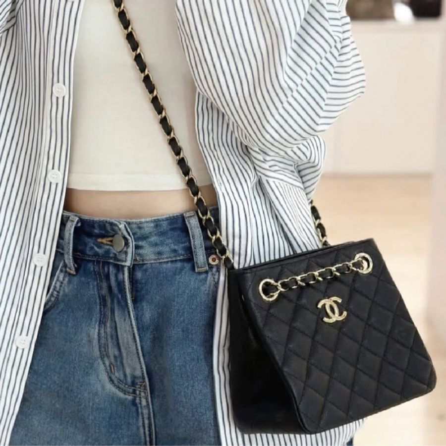 CHANEL 25C mini tote 黑淡金扣_春夏新款-4
