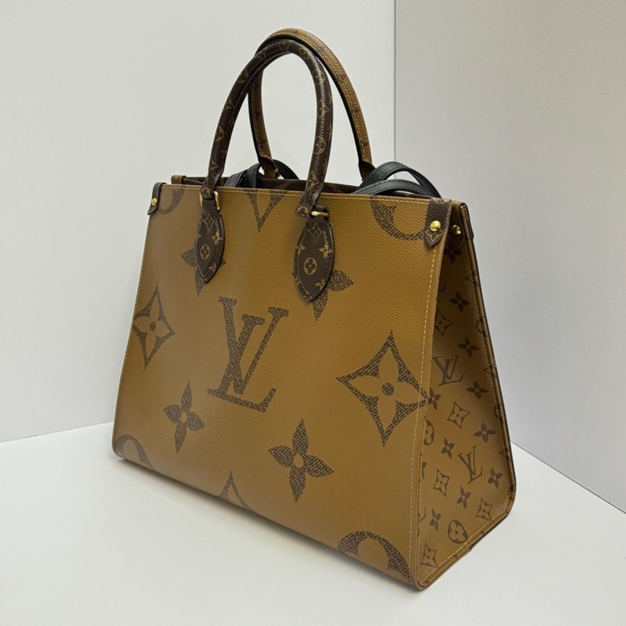 (全新全配💝) LV OnTheGo MM 中號 雙面老花 托特包 專櫃10.7萬元-2