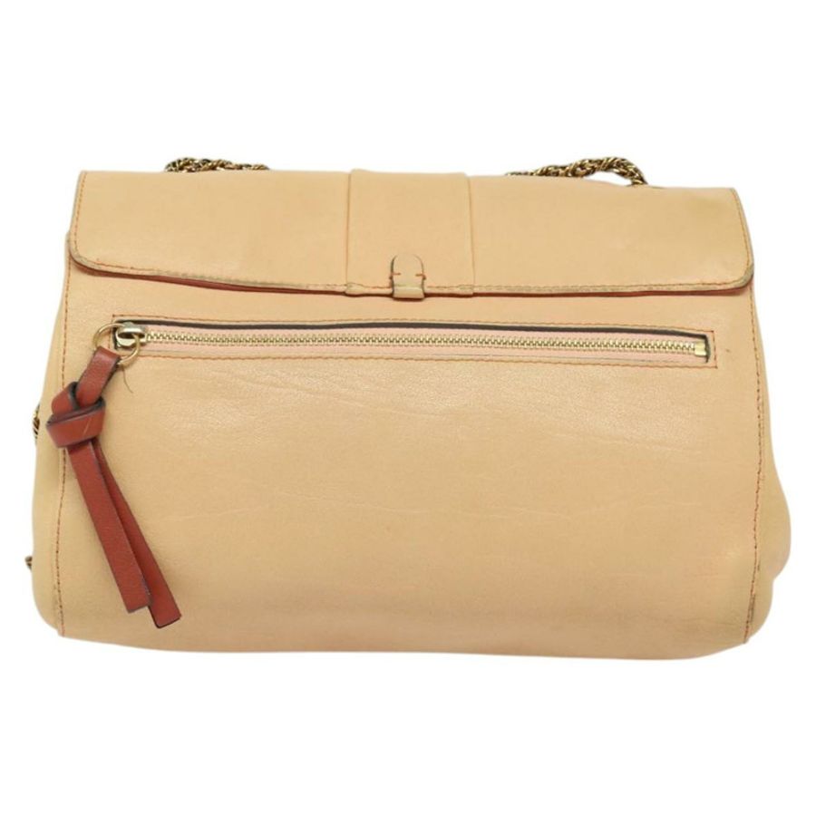 【日本直送】Chloe 鏈條單肩包 皮革 米色 金色 正品 am8219-1