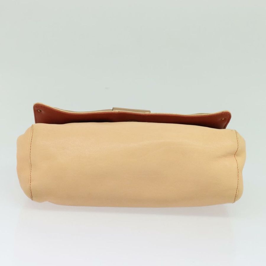 【日本直送】Chloe 鏈條單肩包 皮革 米色 金色 正品 am8219-4