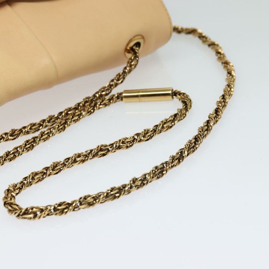 【日本直送】Chloe 鏈條單肩包 皮革 米色 金色 正品 am8219-6