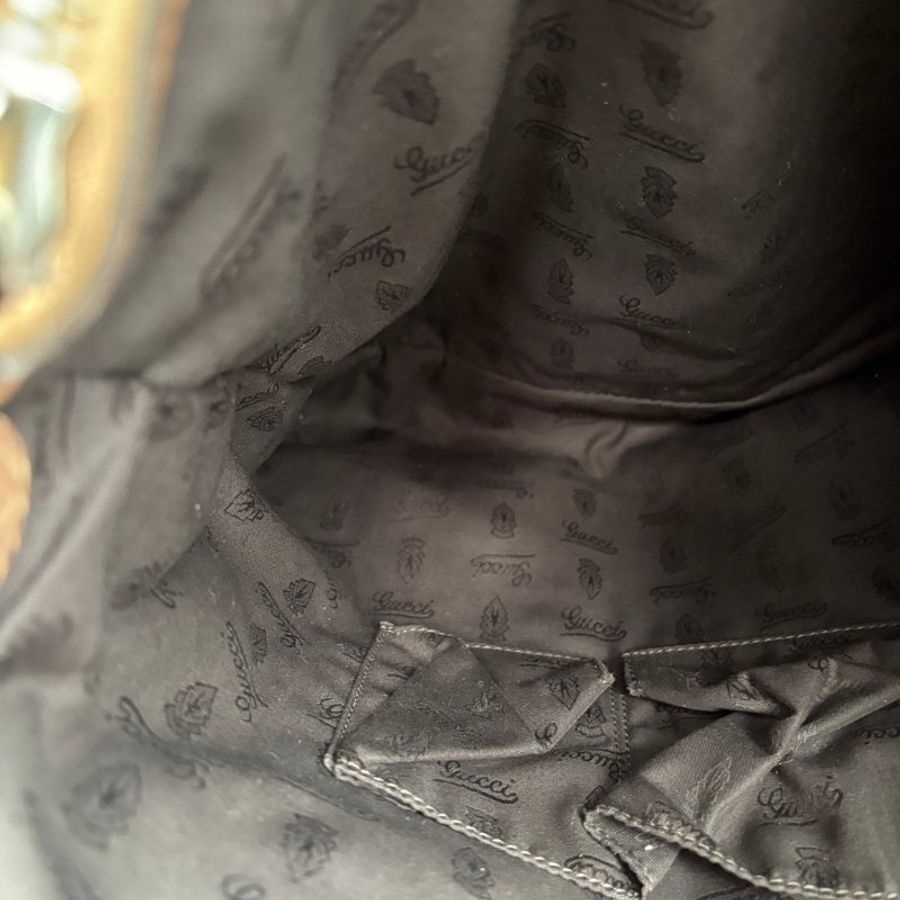 ::GUCCI:: Bambo Bar Tote 竹節編織提把 棕色皮革托特手提包肩背包-39