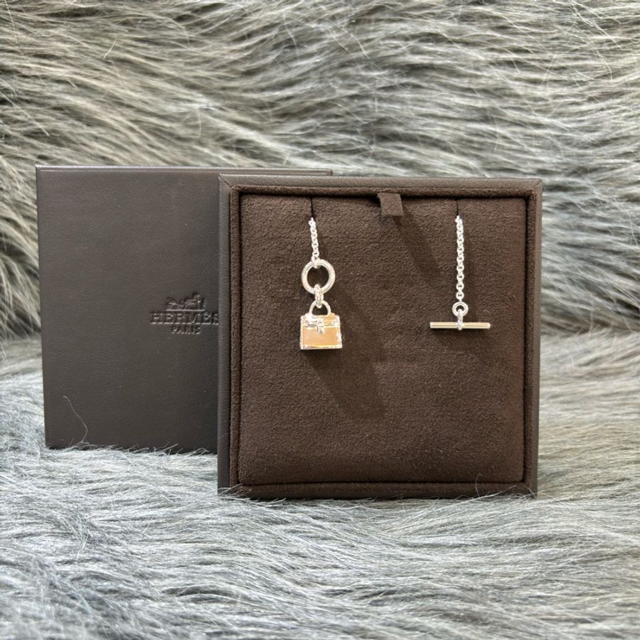 HERMES H121325B Amulettes KELLY 925 愛瑪仕 凱莉 T扣 純銀 項鍊 墬飾-0