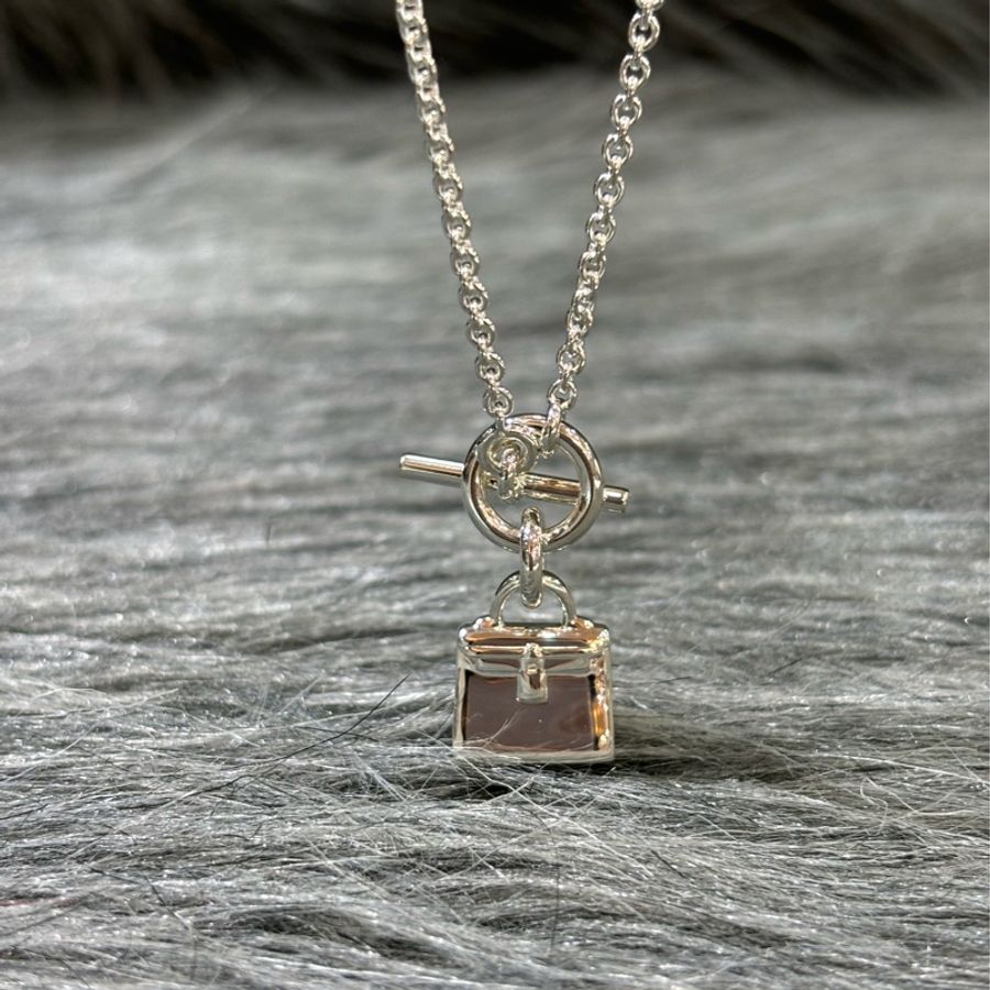 HERMES H121325B Amulettes KELLY 925 愛瑪仕 凱莉 T扣 純銀 項鍊 墬飾-3