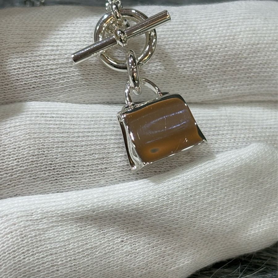 HERMES H121325B Amulettes KELLY 925 愛瑪仕 凱莉 T扣 純銀 項鍊 墬飾-5