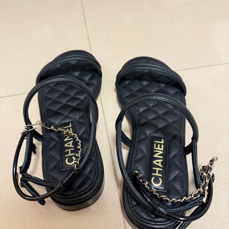 chanel 穿鏈 吊飾 涼鞋 36.5-2